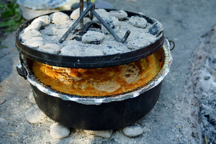 Dutch Oven Peach Cobbler