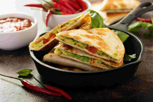 Vegan Quesadilla With Black Bean, Corn &amp; Guacamole Filling