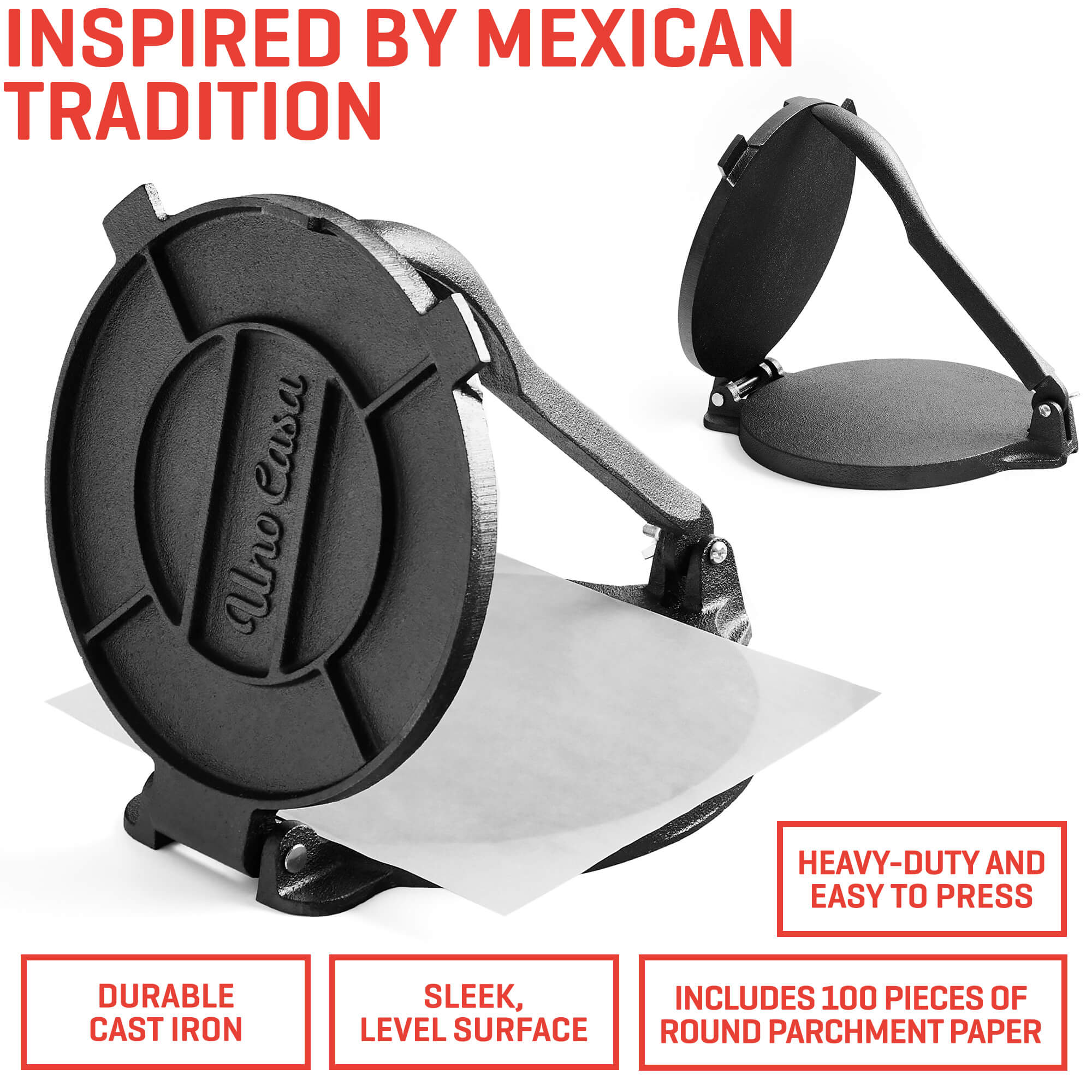 COMAL PAN AND TORTILLA PRESS (8IN) BUNDLE