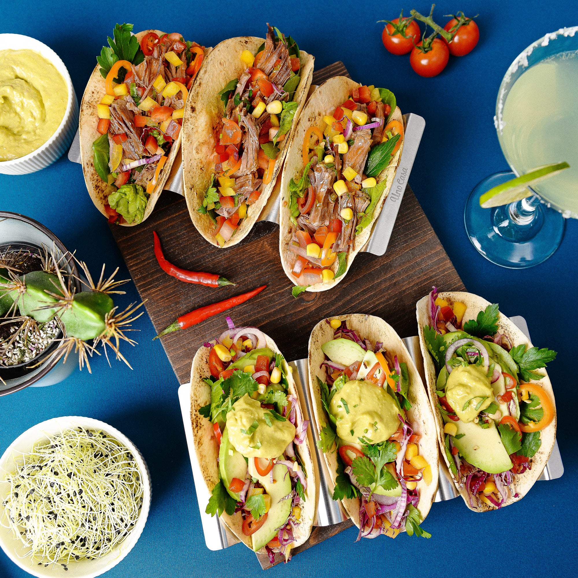 Yesaler Taco Halter - 6 Stück Bunte Taco Ständer Aus ABS-Kunststoff