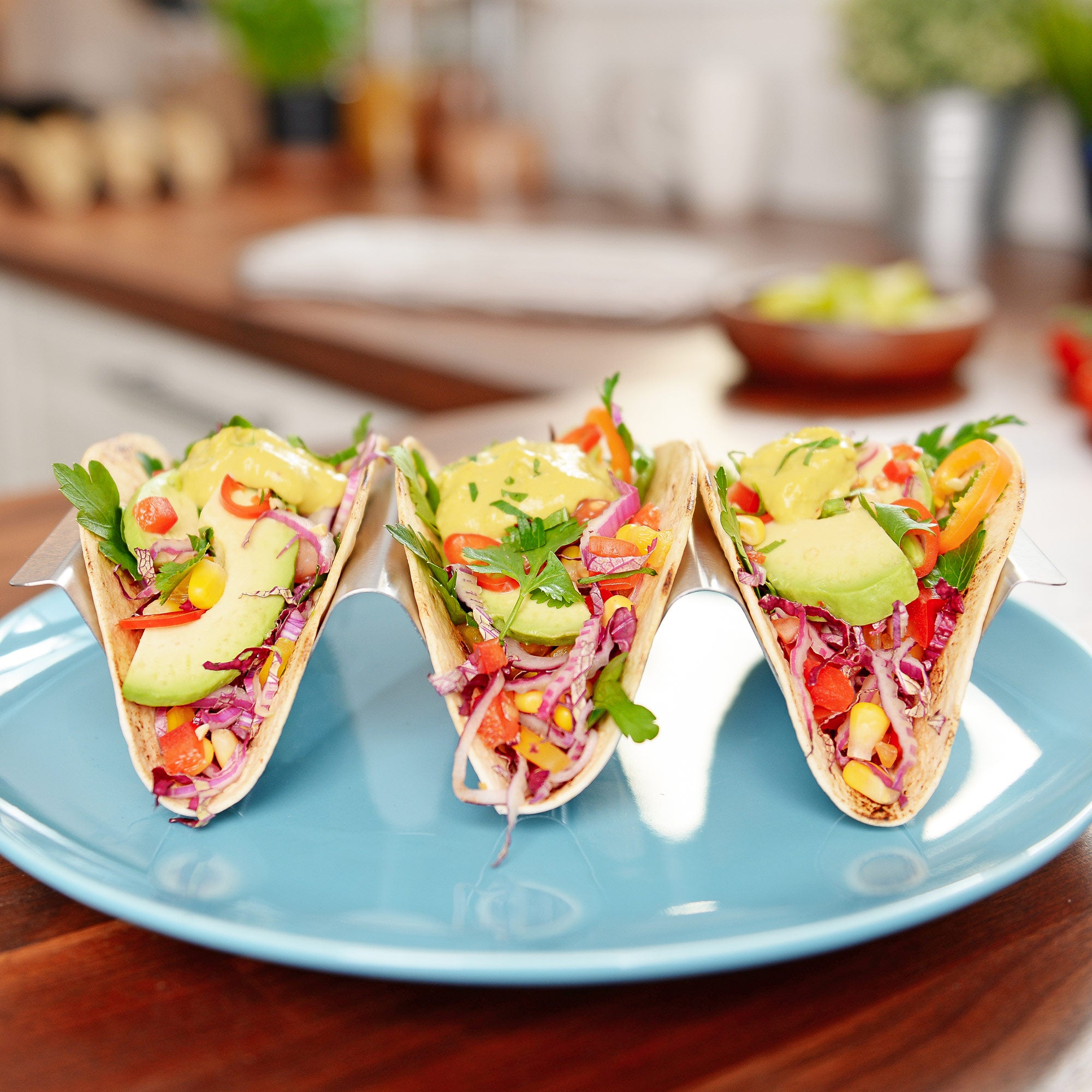 Our uniquely designed Taco Spoon makes filling and packing tacos easy.  Perfectly sized to fit between shells, these s…