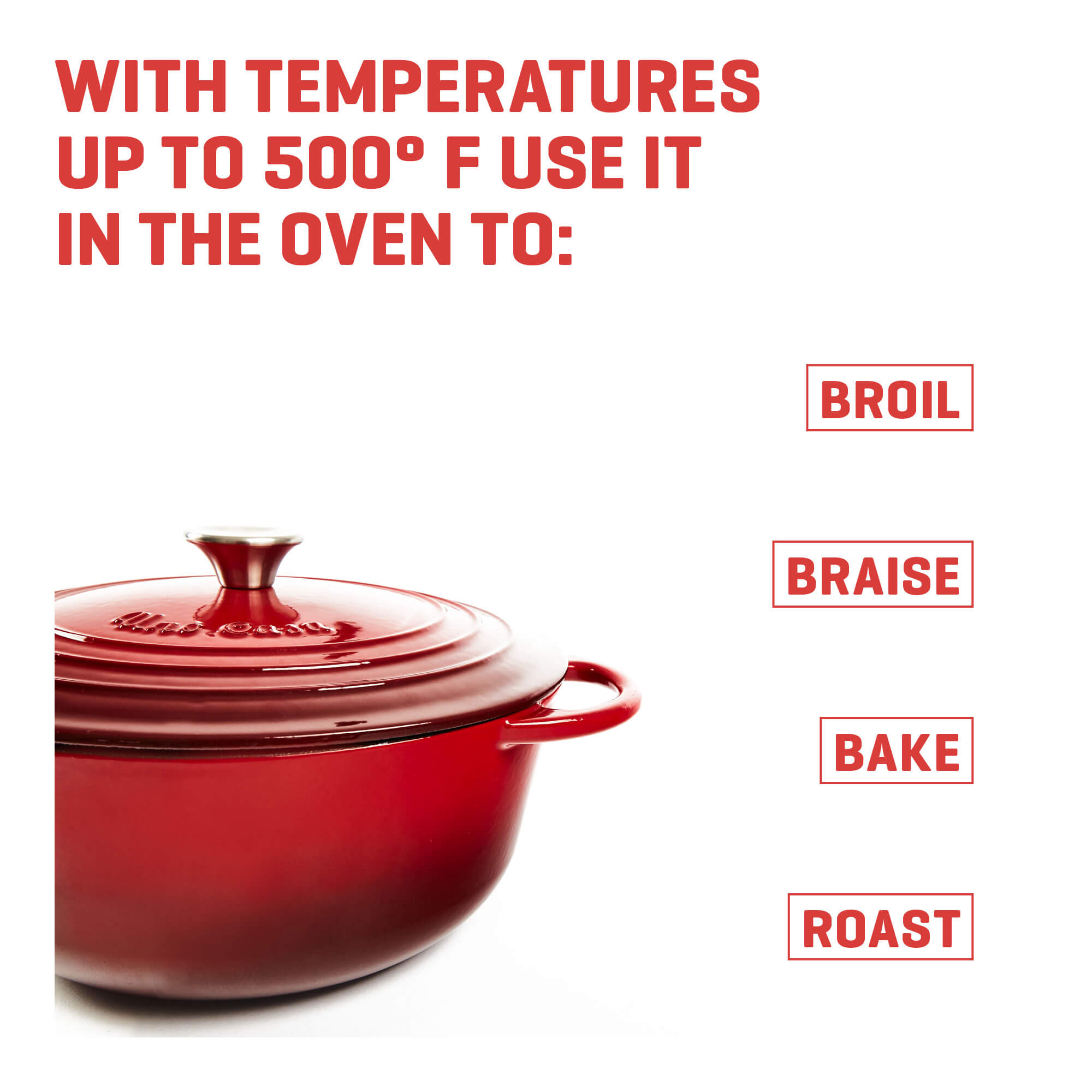 6-qt Enameled Cast Iron Red Dutch Oven | Goldilocks