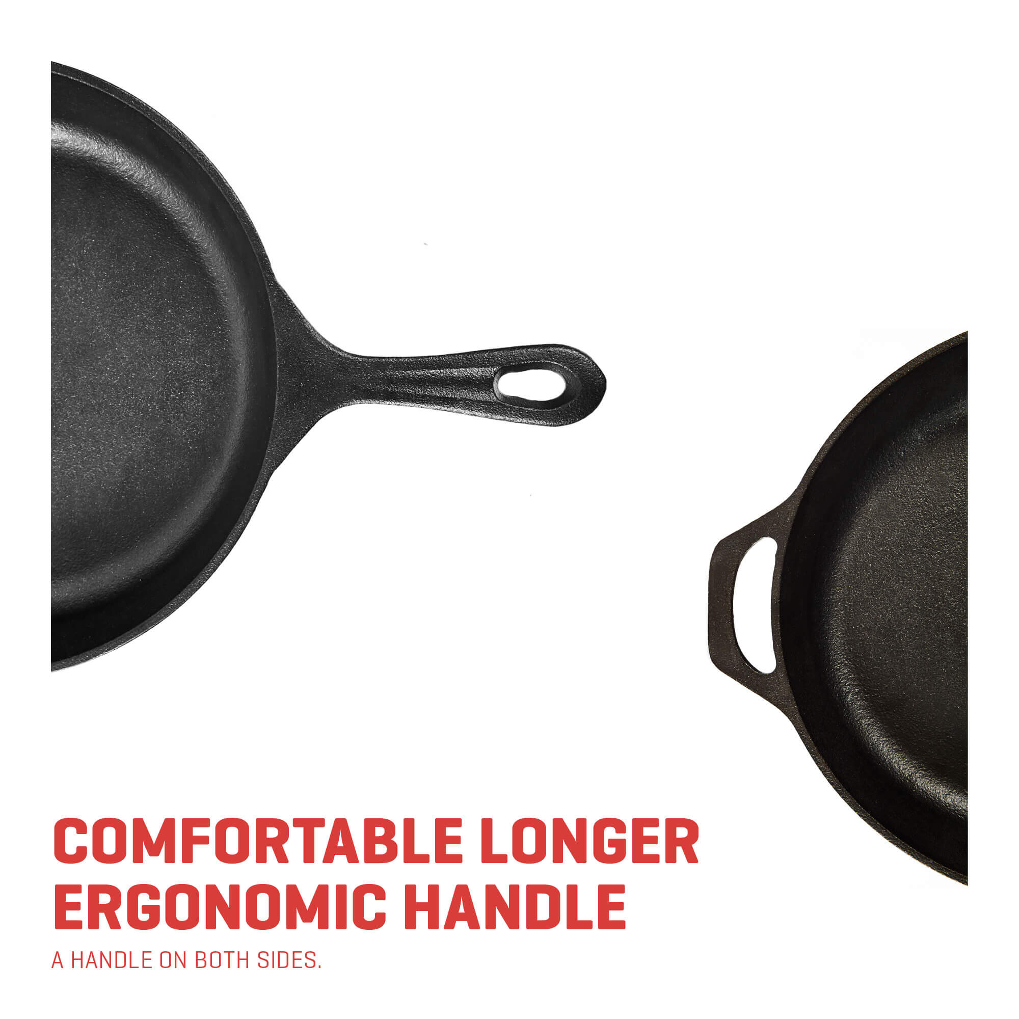 8-Inch Cast Iron Skillet Set (Pre-Seasoned), Silicone Hot Handle