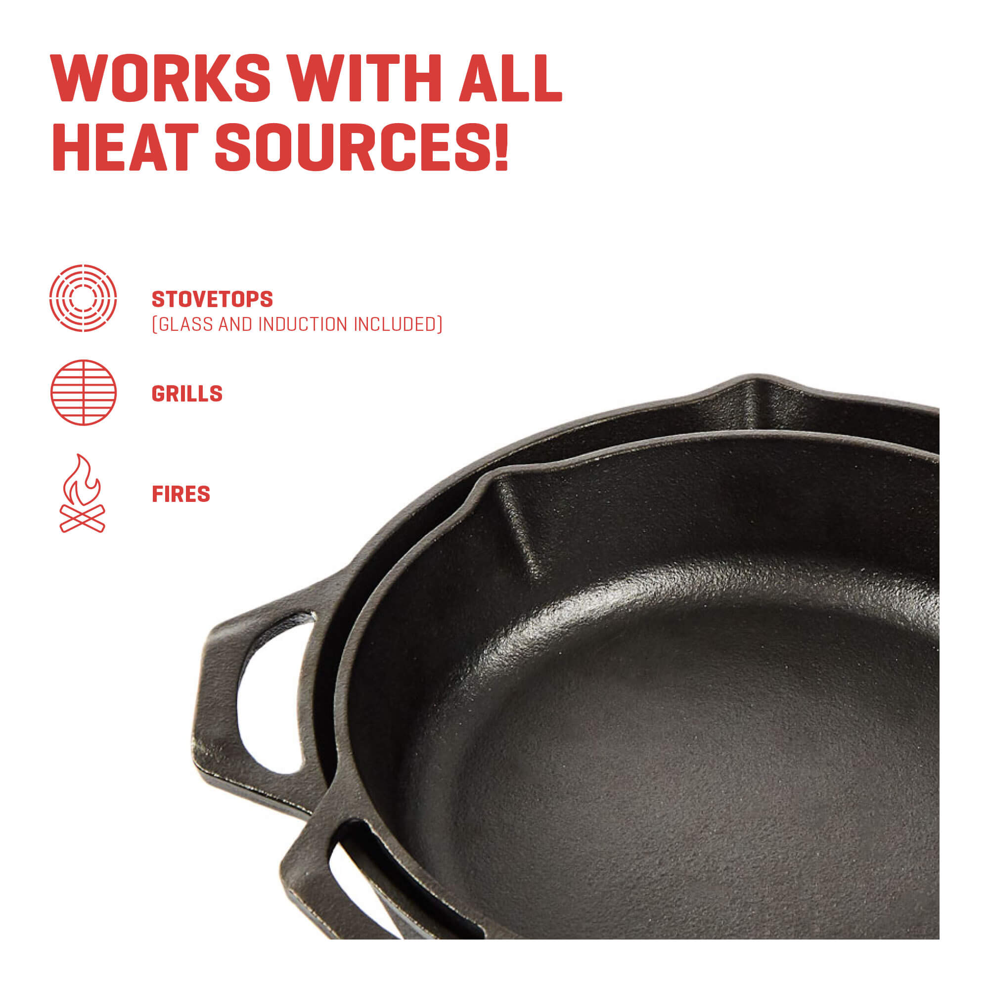 Source High Quality Cast Iron 2 in 1 Cooker Pre-seasoned Cast Iron Skillet  and Double Dutch Oven Set on m.