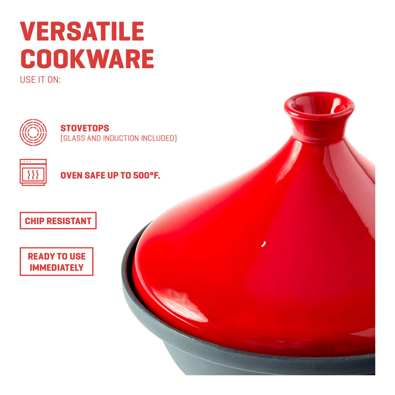 Tagine Pot & Lid [Enameled Cast Iron Base] Uno Casa